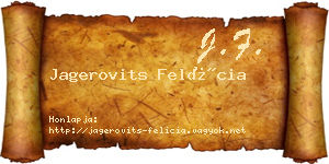 Jagerovits Felícia névjegykártya